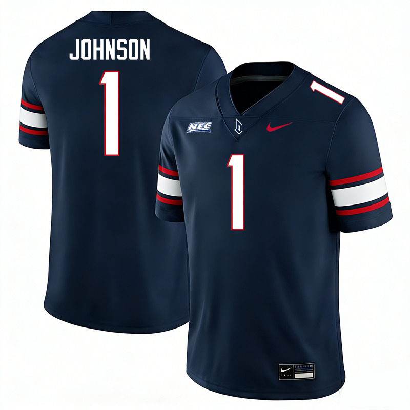 Duquesne Dukes #1 Jermaine Johnson College Football Jerseys,Uniforms Stitched-Navy